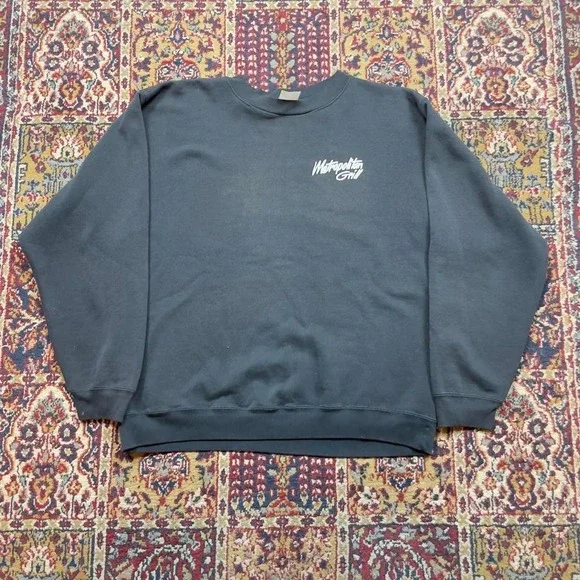 VTG‎ 80s 90s Metropolitan Grill local restaurant scene promo sweatshirt L USA - Picture 2 of 6